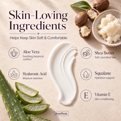 BreeMuse Painless Hair Removal Cream for Women - Fast 5-10 Min Body Depilatory for Sensitive Skin