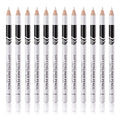Go Ho 12 PCS White Eyebrow Eyeliner Pencils,White Eyeshadow Makeup Pen,Sweatproof Eye Highlighter Makeup Pencil,Long-lasting Nice Color Eye Brow Gel Pen,Brow Tint Sticks