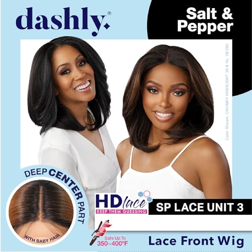 Sensationnel Dashly Lace Salt & Pepper Wig Short Style CH30 - Easy Wear & Heat Resistant Fiber