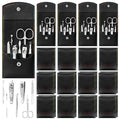 24 Pack Nail Clipper Set Manicure Pedicure Kit 7-in-1 Travel Case Black