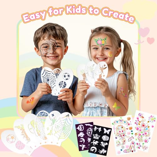 Janolia Rainbow Face Paint Kit - Water Activated, Split Cake Face Paint, Ideal for Kids Party, Halloween, Carnival, Easter