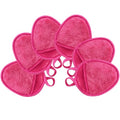 Reusable Makeup Remover Pads Soft Makeup Remover Cloths Washable Facial Makeup Cleansing Pads for Face,Lip,Eyes Pink 6PCS