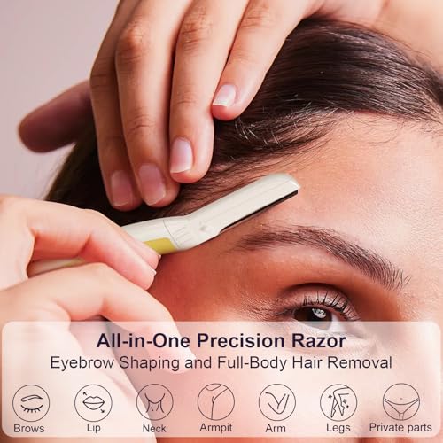 Dermaplane Razor for Women Face, Eyebrow Razor, Face Razors for Women, Dermaplaning Tool, Travel Essentials, (9 pcs, Solar Veil)