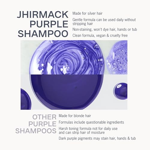 Jhirmack Silver Brightening Purple Shampoo Set of 4 for all types of silver, grey, and blonde hair