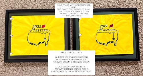 Golf Flag Display Frame 13x17 Inches Compact Black & Green Mat