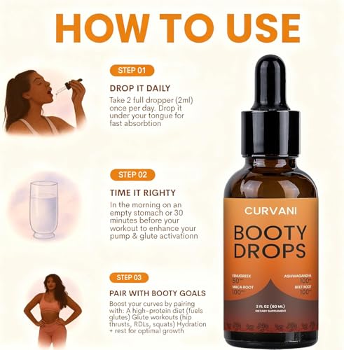 Booty Lifting Serum for Curves - Natural Fat Distribution & Muscle Support 2oz