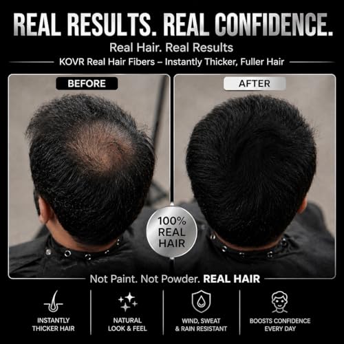 Black 9.5 Ounce Hair Fibers Kit for Thicker Hair with Spray & Applicator