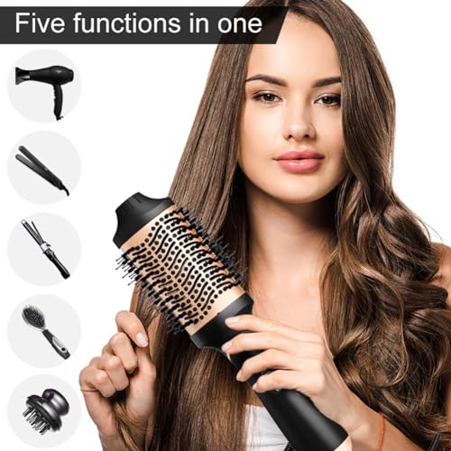 Ebooine 4-in-1 Hair Dryer Brush Volumizer - Golden, Large, Anti-Frizz Ionic Styler