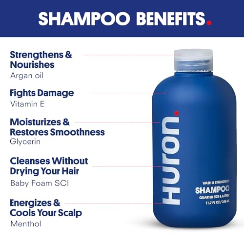 Huron Shampoo for All Hair Types - Hydrating & Strengthening 2-Pack - 11.7 oz
