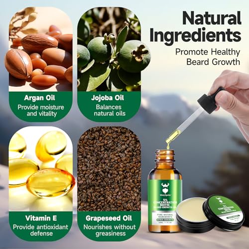 Beard Growth Oil & Balm Kit - Citrus Serenity with 5% Biotin & Natural Oils
