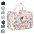 Everfun Hanging Toiletry Bag for Travel, 12x9x4.5 inch Large Capacity Cosmetic Organizer with Leakproof Wet/Dry Compartment, Waterproof Dopp Kit Toiletries Bag for Women Animal lmprint