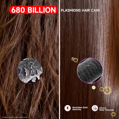 2-in-1 Hair Straightener Brush for Women, Adjustable Temperature, Ionic Plasma Technology