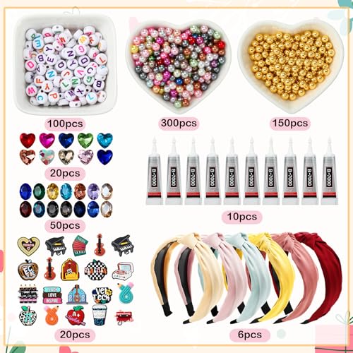DIY Headband Making Kit with School Themed Accessories - 636 Pieces