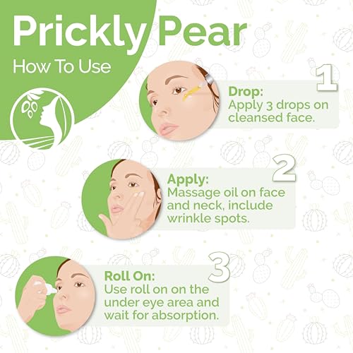 Fatima's Garden Organic Prickly Pear Seed Oil Serum 30ml + 1 Fl Oz Pack