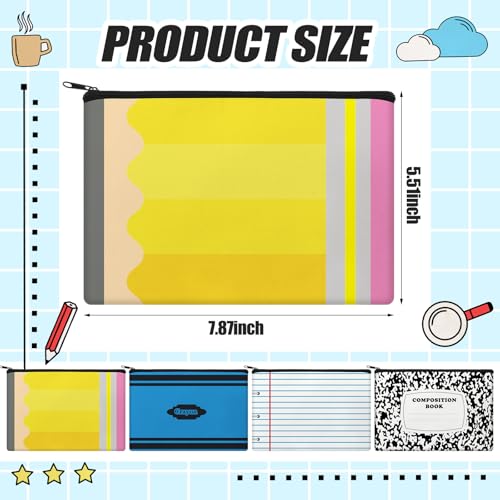 16 Pcs Back to School Teacher Gift Bulk Canvas Pencil Pouch Survival Kit - Yeyeplum