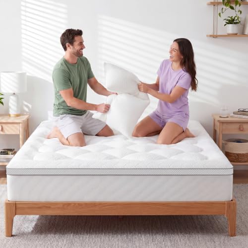 White Queen Mattress Topper 3 Inch Thick Viscoelastic Bamboo Bed Pad