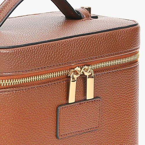 AnBlack Light Brown Makeup Bag Vanity Case with Removable Divider Travel Organizer