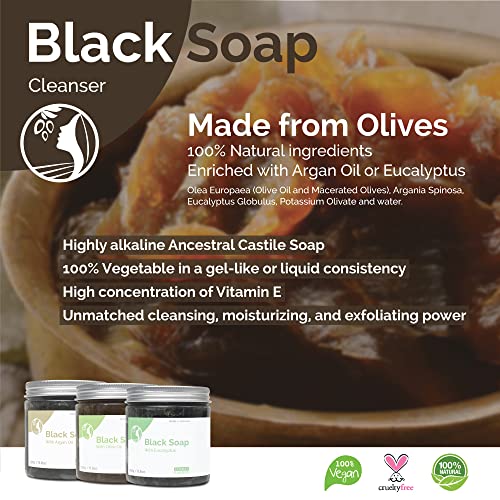 Fatima's Garden Argan Oil Black Soap - Exfoliating Cleanser, 1Kg