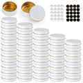 White and Gold 1 oz Metal Lip Balm Tins Set - Leak-Resistant Aluminum Containers, 48 Pack