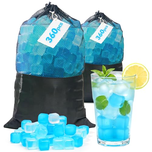 720 Pack Reusable Ice Cubes - Blue & White Refreezable Plastic Ice Cubes