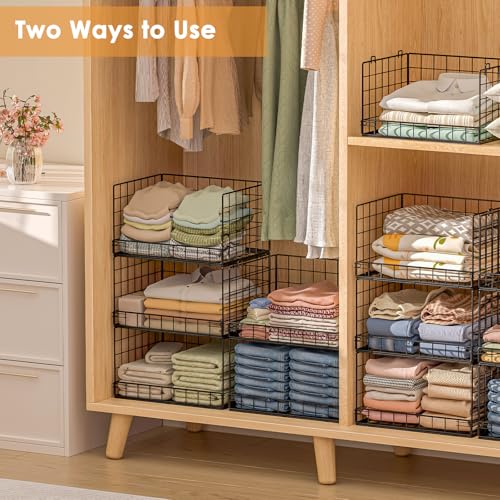 Yociyoga Black 8-Tier Stackable Foldable Closet Organizer Shelves