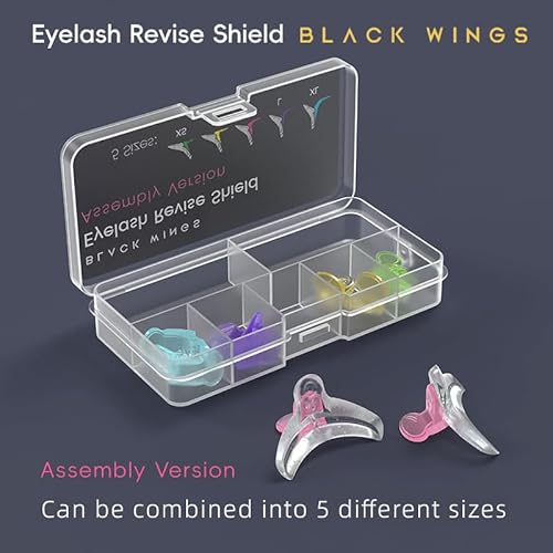 BLACKWINGS Lash Revise Pad 5 Sizes Eyelash Fix Shields Reusable Lash Separator Palette Silicone Plate Lift Tool Box