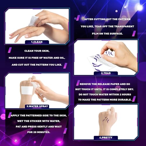 Kpop Temporary Tattoos for Adults - Realistic Waterproof Fake Tattoo Stickers for Costume Accessories Birthday Party Favors, Halloween Costume, Christmas Stocking Stuffers, Festival Gifts