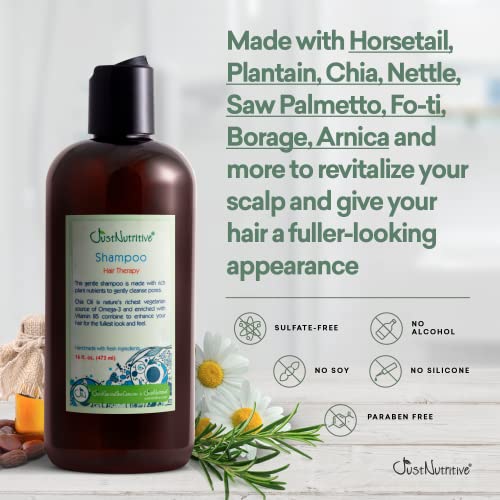 Just Nutritive Hair Loss Shampoo for Thinning Hair with Natural Botanicals, Sulfate-Free, 16 oz