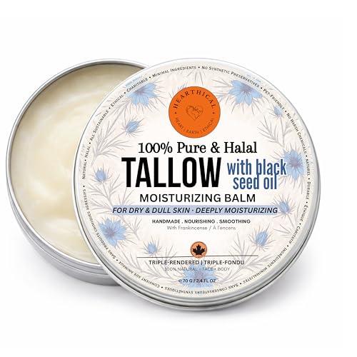 Black Seed & Frankincense Beef Tallow Face Moisturizer 70g - Organic, Halal, Sensitive Skin