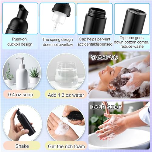 False Eyelash Extension Lash Shampoo Kit with Brushes & Dispenser - Black