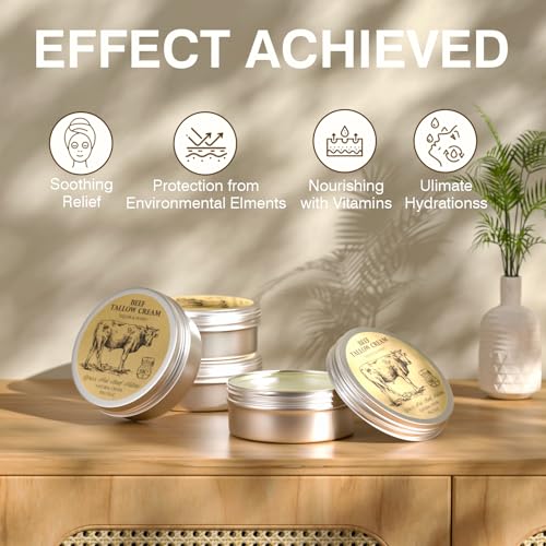 Beef Tallow and Honey Face Moisturizer Set - 2.5 Oz Pack of 2 Natural Skin Care