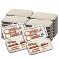 Manicure & Pedicure Kit 7-in-1 Nail Clipper Set for Travel - Beige 24 Pack, 4.4 Inch