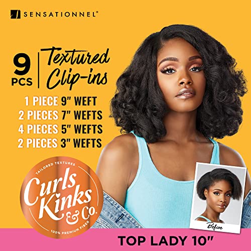 Sensationnel Curls & Kinks Clip-In Hair Extensions 10 Inch 1B OffBlack