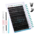 GEMERRY Lash Extension Kit Lash Clusters Kit 3D Effect DIY Lash Extension Kit with 280Pcs Fluffy Eyelash Clusters, Lash Bond and Seal and Tweezers DIY Lashes at Home(3D-100P-10-18mm)