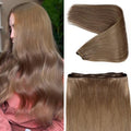 Ash Brown Human Hair Weft Extensions 22 Inch 120G Hand Tied Sew-In