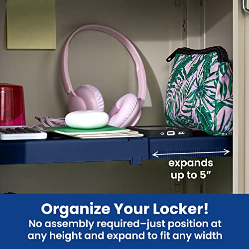 Blue Adjust-A-Shelf Locker Organization Kit with Mirror & Whiteboard - 6 Pieces