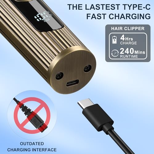 Hatteker Bronze 4-in-1 Men's Beard Trimmer & Cordless Hair Clipper Waterproof