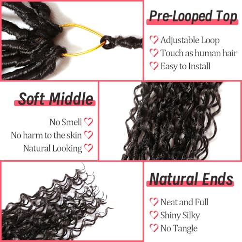 18 Inch Goddess Locs Crochet Hair - Soft Faux Boho Locs 8 Packs for Black Women