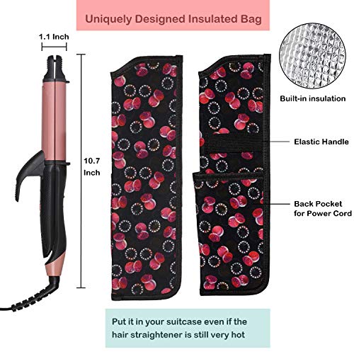 2-in-1 Travel Hair Curling Flat Iron - Dual Voltage Rose Gold
