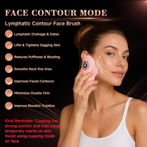 Electric Lymphatic Contour Face & Body Brush Pink for Jawline, Neck & Body