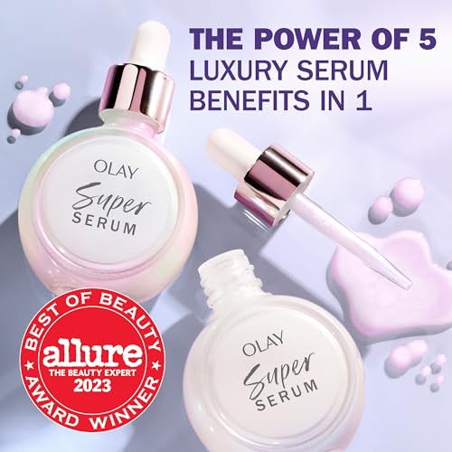 Olay Super Cream with Sunscreen SPF 30 (1.7 oz) + Super Serum (1.0 oz) - Utimate Lightweight Face Moisturizer - Vitamin C & E, Hyaluronic Acid, Niacinamide - Hydrate, Smooth, Brighten, Firm