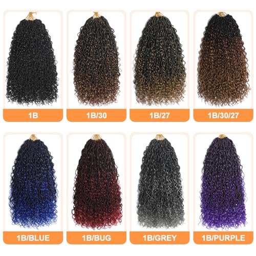 24 Inch Blue Goddess Locs Crochet Hair - Boho Faux Locs for Black Women, 8 Packs