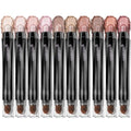 Eyeshadow Stick Makeup Set Pink & Brown - Neutral & Shimmer Shades, 10PCS with Brush - Love's Gifts Variation #04