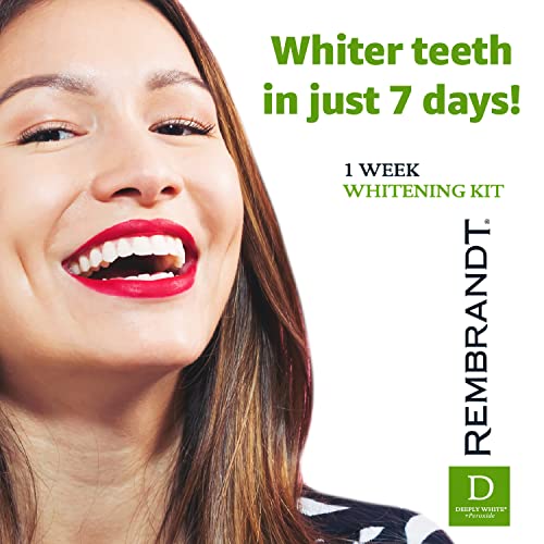 Rembrandt Deeply White Plus Peroxide Strips - 1 Week Kit, 28 Strips - Whitening Strips