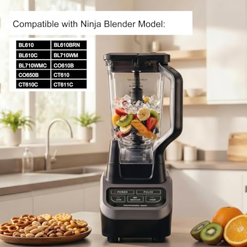 Ninja Blender Replacement Pitcher with Locking Lid - 72oz, Series BL610 BL710