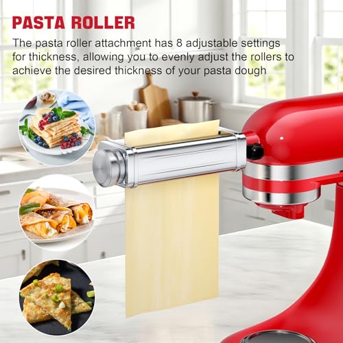 3-Piece Pasta Maker Attachments Set for All KitchenAid Stand Mixers
