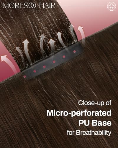 Moresoo Butterfly Weft Hair Extensions - Medium Brown, 14 Inch, 50g, Variation of THIS listing