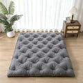 Japanese Futon Mattress - 3 Inch Shredded Memory Foam Full Grey Portable Floor Bed