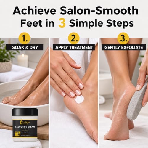 Foot Spa Exfoliating Foot Cream with Peppermint & Eucalyptus Oil - 16 Oz