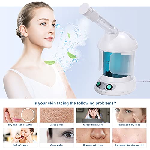 DYB Portable Facial Steamer, Nano Ionic Face Steamer with 360¡ÆRotatable Sprayer,Mini Facial Steamer for Salon and Spa,1 Piece Headband and 4 Pieces Steel Skin Kits.